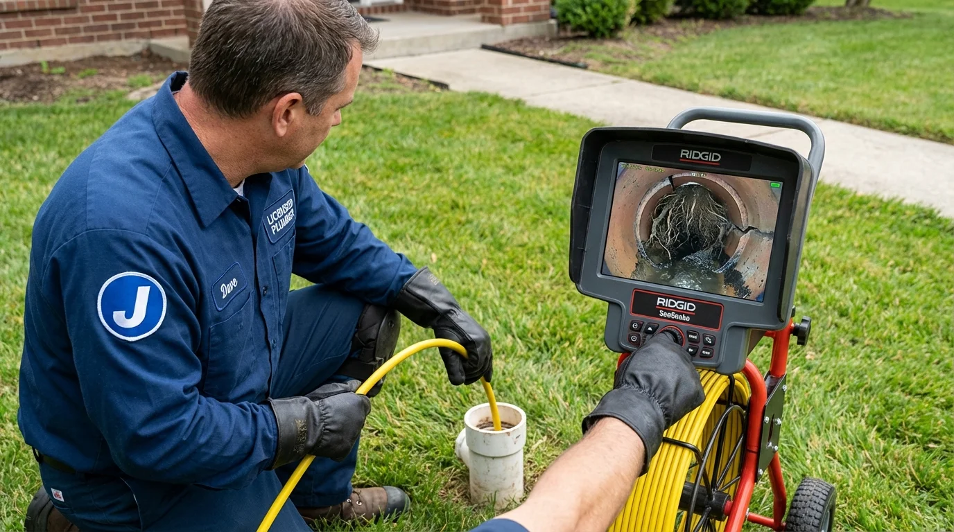 Sewer camera inspection being performed by Johns Plumbing LLC in Wimberley